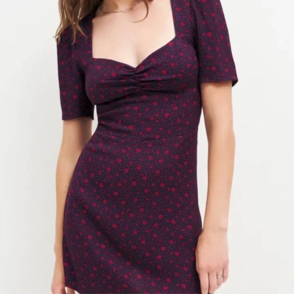 Floral Blue and Red Dress
